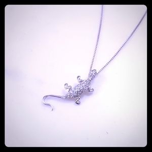 Silver 925 lizard necklace